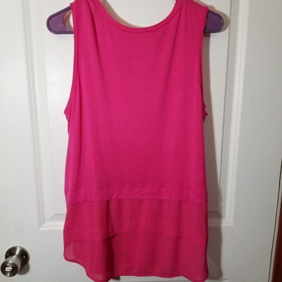 New Michael Michael Kors Top (QS25KG2T45) Electric Pink Sleeveless in Size Large - Picture 6 of 6